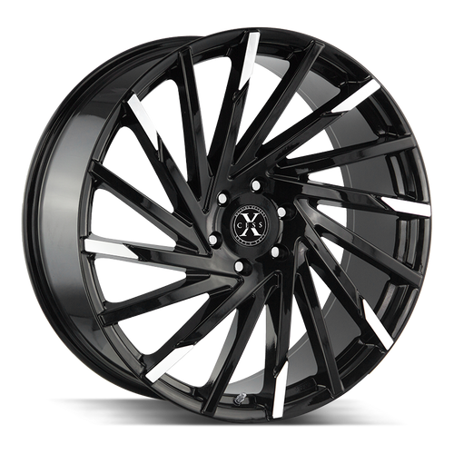 Xcess X02 5x139.7 24x9.5 +18 Gloss Black Machined Tips