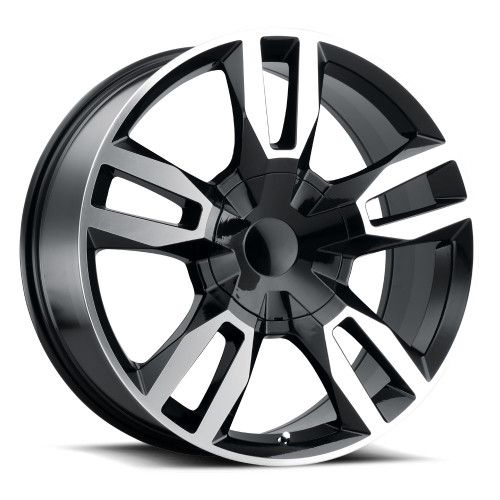 Voxx Replica RST 6x139.7 22x9+24 Gloss Black Machined Face
