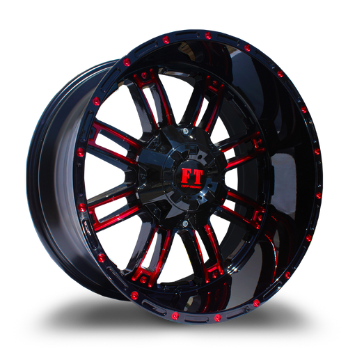 FULL THROTTLE FT8034 6x135/6x139.7 20x10-24 BLACK/RED/MILLED
