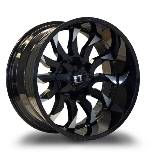 FULL THROTTLE FT11 6x135/6x139.7 22x12-44 GLOSS BLACK / MACHINE EDGES