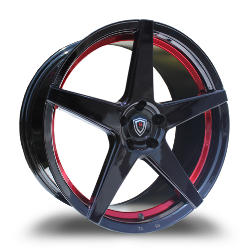 MARQUEE WHEELS M1001 5x114.3 22x10.5+38 BLACK / RED