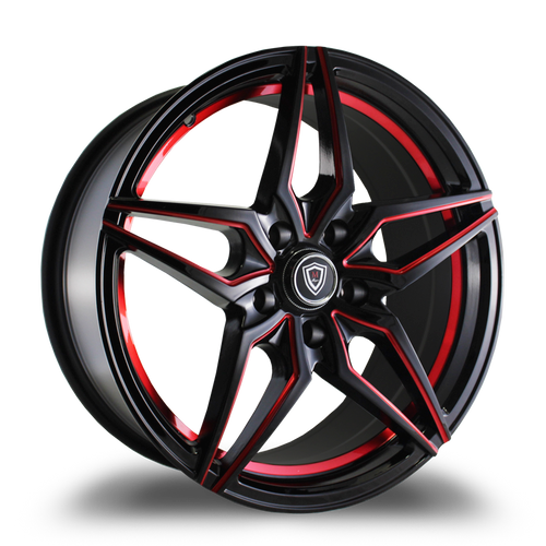 MARQUEE WHEELS M3259 5x114.3 18x8+33 BLACK / RED MILLING