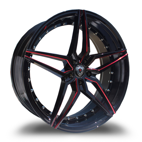 MARQUEE WHEELS M3259 5x120 20x9+15 BLACK / RED