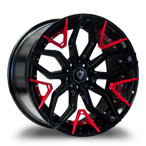 MARQUEE WHEELS M3371 5x112 20x9+25 BLACK / RED