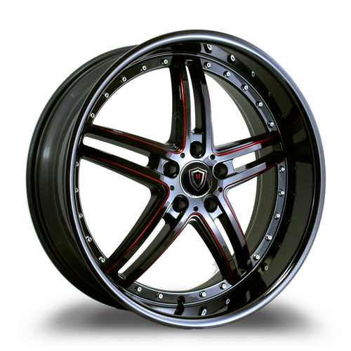 MARQUEE WHEELS M5329 5x114.3 20x9+32 BLACK / RED MILLING