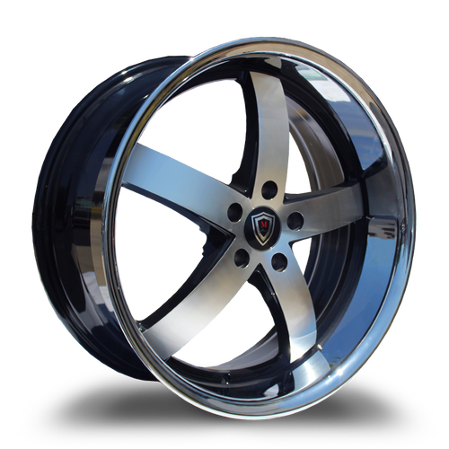 MARQUEE WHEELS M5330 5x115 20x10.5+20 BLACK / MACHINED/STAINLESS LIP