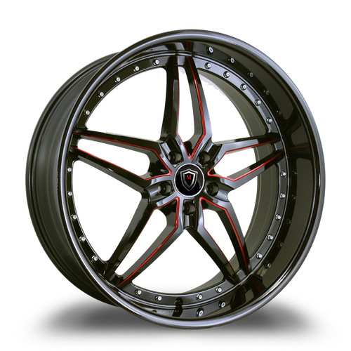 MARQUEE WHEELS M5331 5x120 20x9+25 BLACK -RED