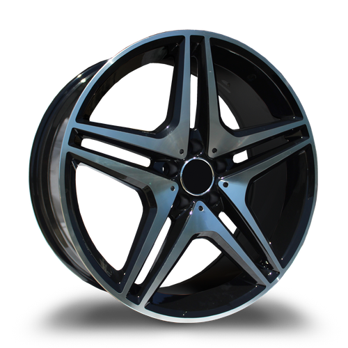 REPLICA WHEELS R5055 5x112 20x9.5+35 BLACK / MACHINED
