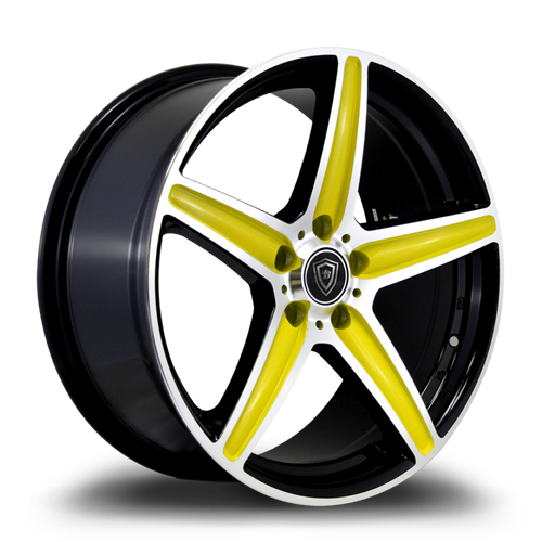 WHITE DIAMOND W253 4x100 18x8+40 YELLOW FACE / BLACK