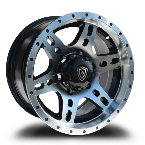 WHITE DIAMOND W2757 5x114.3 15x8-10 BLACK / MACHINED