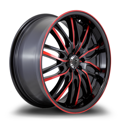 WHITE DIAMOND W3108 5x100/5x114.3 18x8+35 RED FACE / BLACK