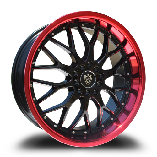 WHITE DIAMOND W503 5x114.3/5x120 18x8+35 RED LIP / BLACK