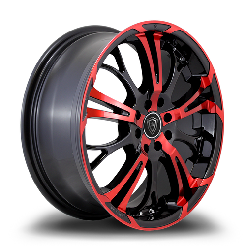 WHITE DIAMOND W667 4x100/4x114.3 16x7+35 BLACK RED FACE