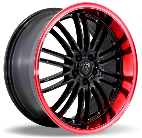 WHITE DIAMOND W820 4x100/4x114.3 17x7.5+38 RED LIP / BLACK
