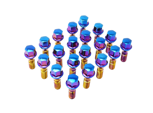 Wheel Mate Mevius Lug Bolt Set of 20 - Chrome Neon 14x1.50 27mm Ball 14mm RAD main image 1