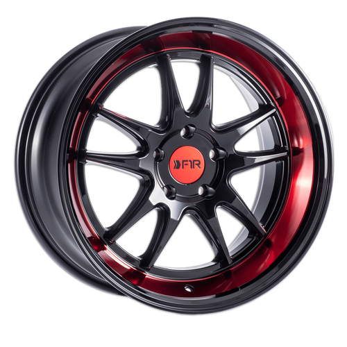 F1R F102 5x114.3 18x8.5 +38 Gloss Black/Red Lip
