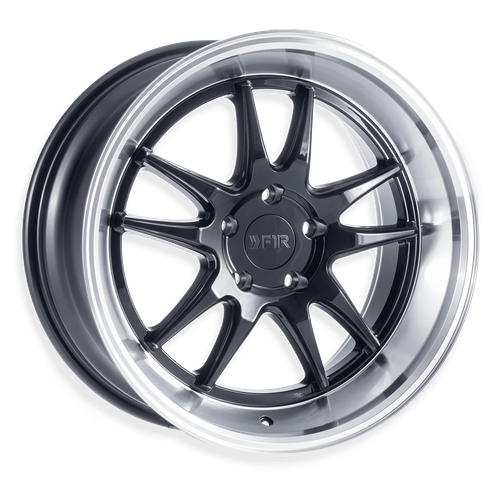 F1R F102 5x100 18x9.5 +38 Gloss Black/Polish Lip