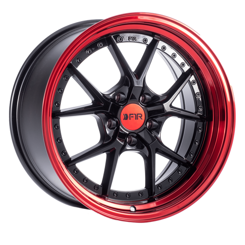 F1R F105 5X114.3 18x9.5 +38 Black/Red Lip