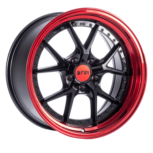 F1R F105 5X114.3 19x8.5 +35 Black/Red Lip