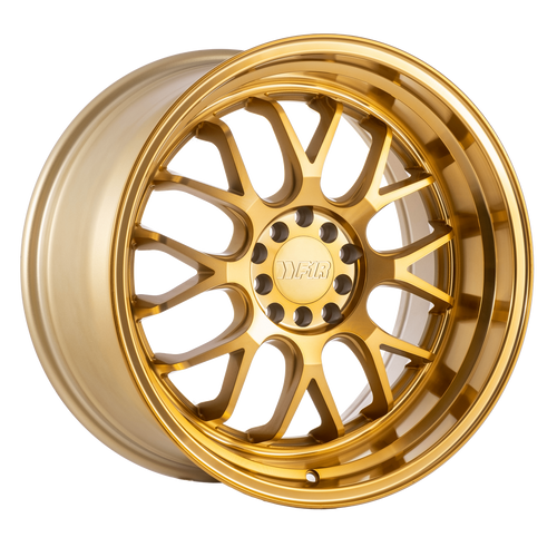 F1R F21 5x100/5x114.3 18x10.5 +20 Machined Gold *New Cap*