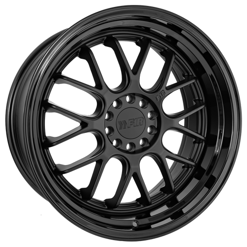 F1R F21 5x112/5x114.3 19x8.5 +42 Satin Black/Gloss Black Lip