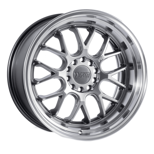 F1R F21 5x114.3/5x120 19x8.5 +35 Hyper Black/Polish Lip