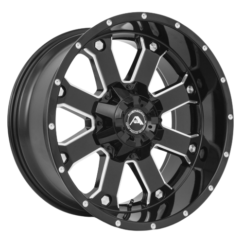 American Off-Road A108 5x127 20x12 -44 Black Milled Spoke