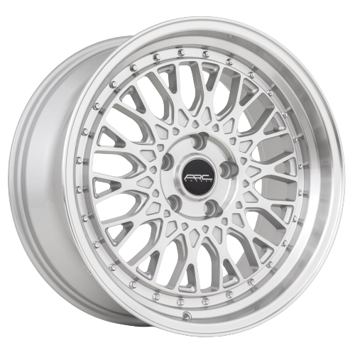 ARC AR1 5x110 17x9.5  +35 Silver Machine Face Lip Chrome Rivet