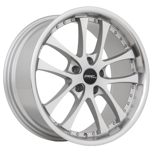 ARC AR5 5x120 18x9.5  +30 Silver Machine Face Lip Chrome Rivet