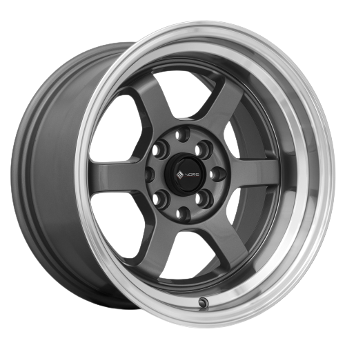 Vors TR7 4x100/4x114.3 15x8 +0 Gun Metal Graphite Machine Lip