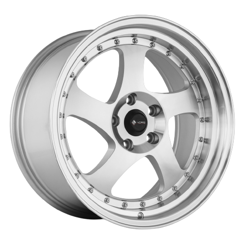 Vors VR2 4x100 15x8 +20 Silver Machine Face Lip Chrome Rivet wheel for 2002 Kia RIO