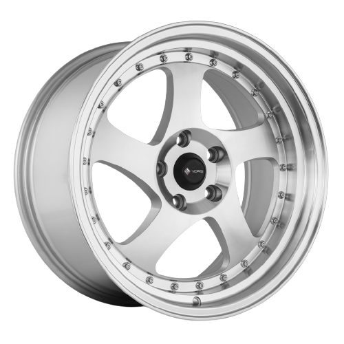 Vors VR2 5x110 18x9 +35 Silver Machine Face Lip Chrome Rivet