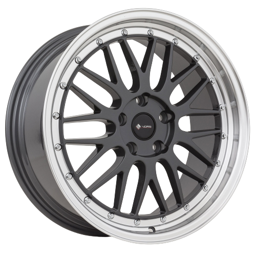 Vors VR8 5x110 18x9 +35 Hyper Black Machine Lip Chrome Rivet