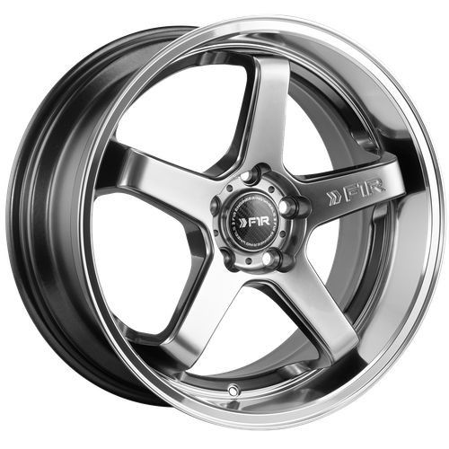 F1R FC5 5x112 18x8.5 +42 Hyper Black/Polish Lip