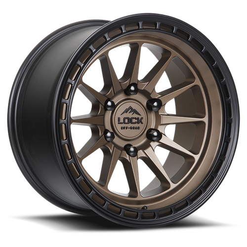 LOCK OFFROAD BAJA 6x139.7 17x9 -12 Matte Desert Bronze W Matte Black Ring