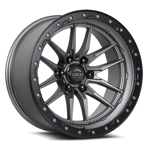 LOCK OFFROAD KRAWLER 6x139.7 17x9 -12 Matte Grey W Matte Black Ring
