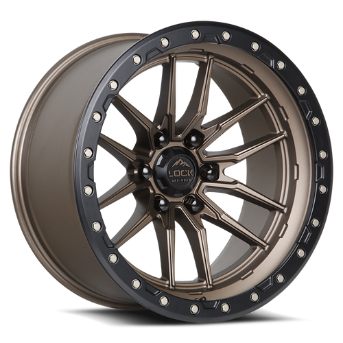 LOCK OFFROAD KRAWLER 5x127 18x9 -12 Matte Bronze W Matte Black Ring
