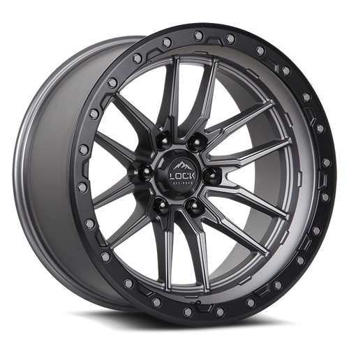 LOCK OFFROAD KRAWLER 5x127 18x9 -12 Matte Grey W Matte Black Ring
