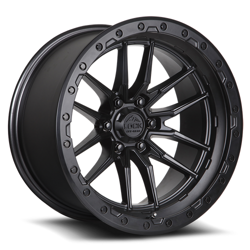 LOCK OFFROAD KRAWLER 8x180 22x10 -18 Matte Black W Matte Black Ring