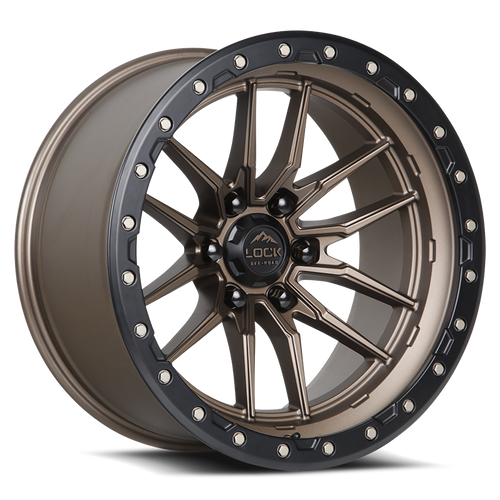 LOCK OFFROAD KRAWLER 8x165.1 22x10 -18 Matte Bronze W Matte Black Ring