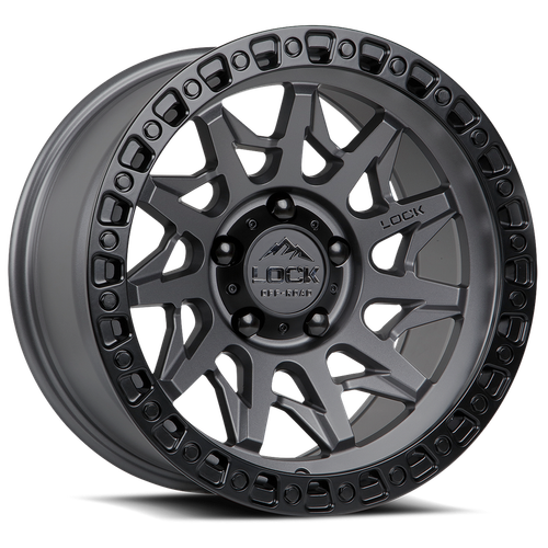 LOCK OFFROAD LUNATIC 6x139.7 20x9 +0 Matte Grey W Matte Black Ring