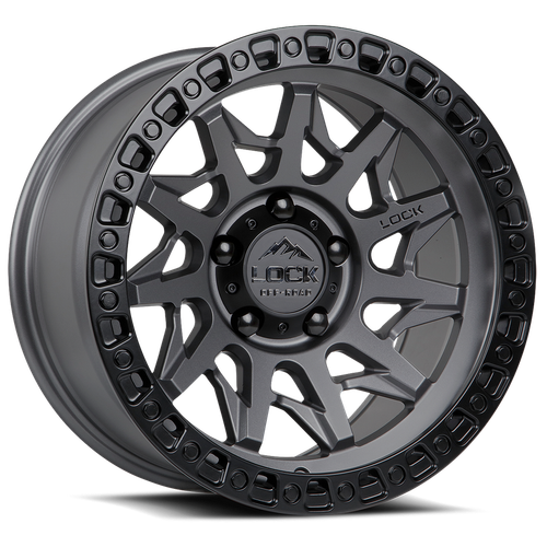 LOCK OFFROAD LUNATIC 8x170 20x10 -18 Matte Grey W Matte Black Ring