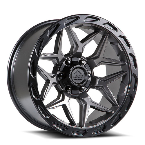LOCK OFFROAD MATRIX 8x165.1/8x170 20x10 -18 Matte Grey W Matte Black Ring