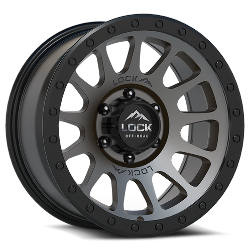 LOCK OFFROAD YOSEMITE 6x135 17x9 +0 Matte Grey W Matte Black Ring