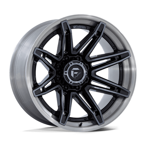 Fuel 1PC FC401 BRAWL 8X180 22x10 -18 GLOSS BLACK WITH BRUSHED GRAY TINT FACE & LIP