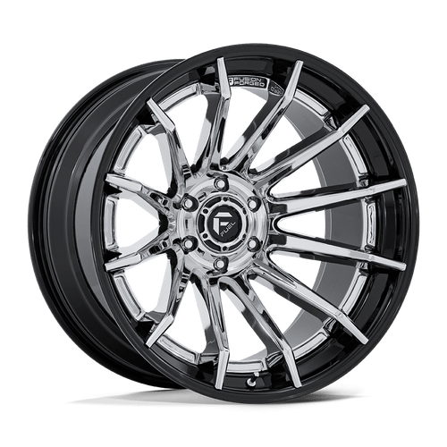 Fuel 1PC FC403 BURN 6X135 24x12 -44 CHROME WITH GLOSS BLACK LIP