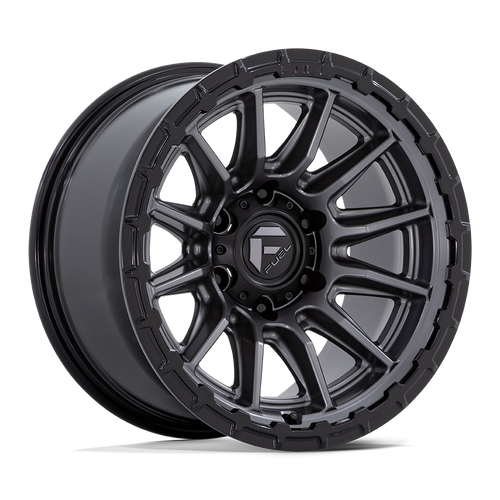 Fuel 1PC FC866 PISTON 6X139.7 17x9 +1 MATTE GUNMETAL W/ GLOSS BLACK LIP