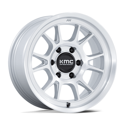 KMC KM729 RANGE 6X135 17x8.5 +0 GLOSS SILVER WITH MACHINED FACE