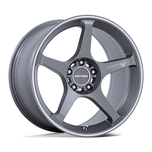 Motegi MR159 BATTLE V 5X100 18x8.5 +30 GUNZILLA W/ MACHINED LIP STRIPE