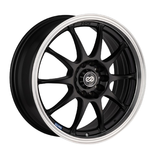 Enkei J10 5x100/114.3 17x7+38 Black w/ Machined Lip Matte
